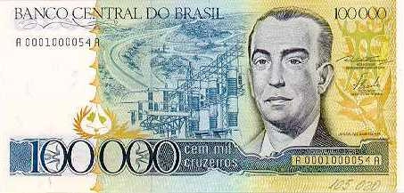 100000 Cruzeiros 1970